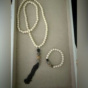 Vintage Stella & Dot Long Necklace and Stretch Bracelet Set